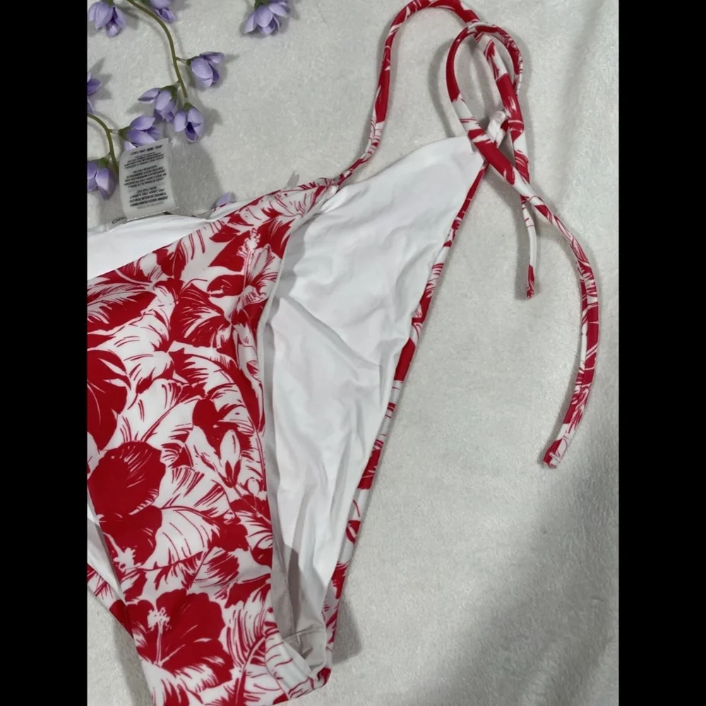 NEW $95 Onia Kate String‎ Tie Floral Bikini Bottoms in Hibiscus [ SZ Large ]
